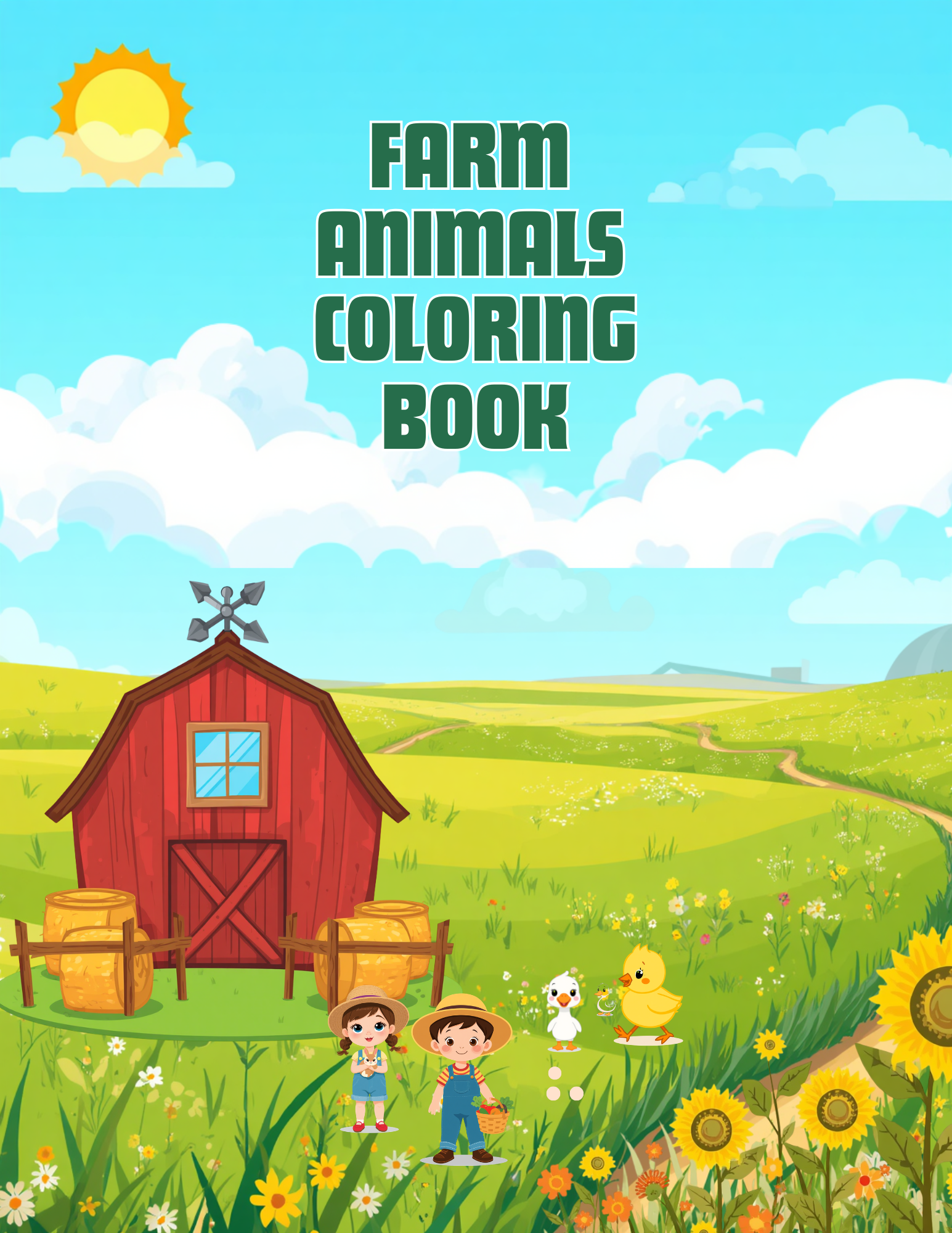 Libro para Colorear de Animales de la Granja para Niños