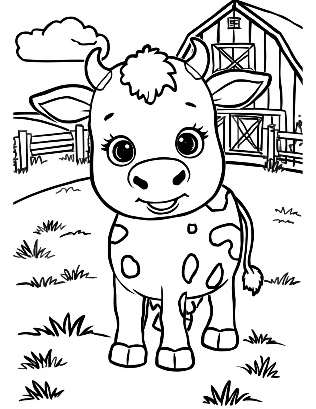 Libro para Colorear de Animales de la Granja para Niños