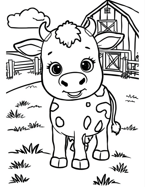 Libro para Colorear de Animales de la Granja para Niños