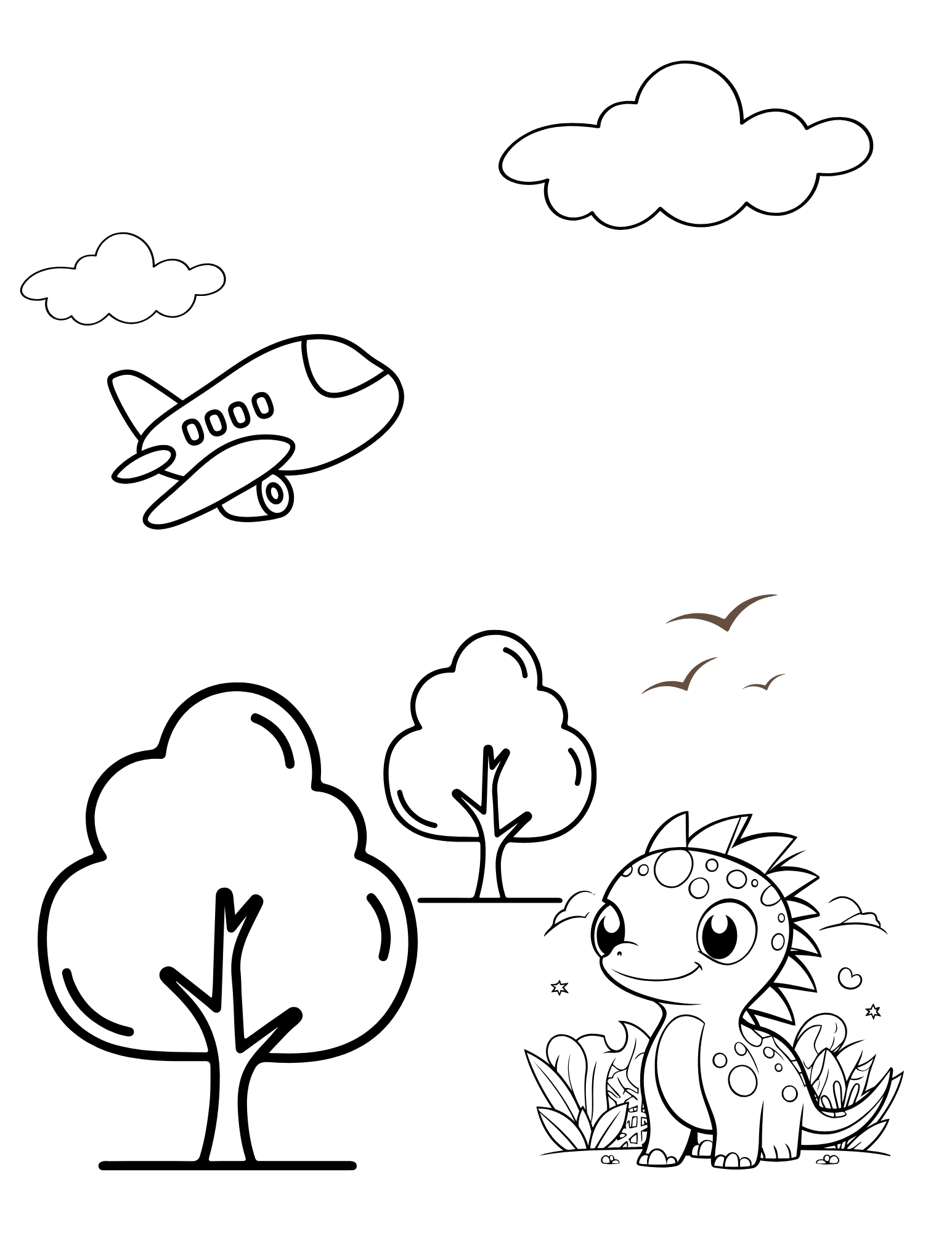 Libro de dinosaurio digital para colorear para niños de edades de 4-8