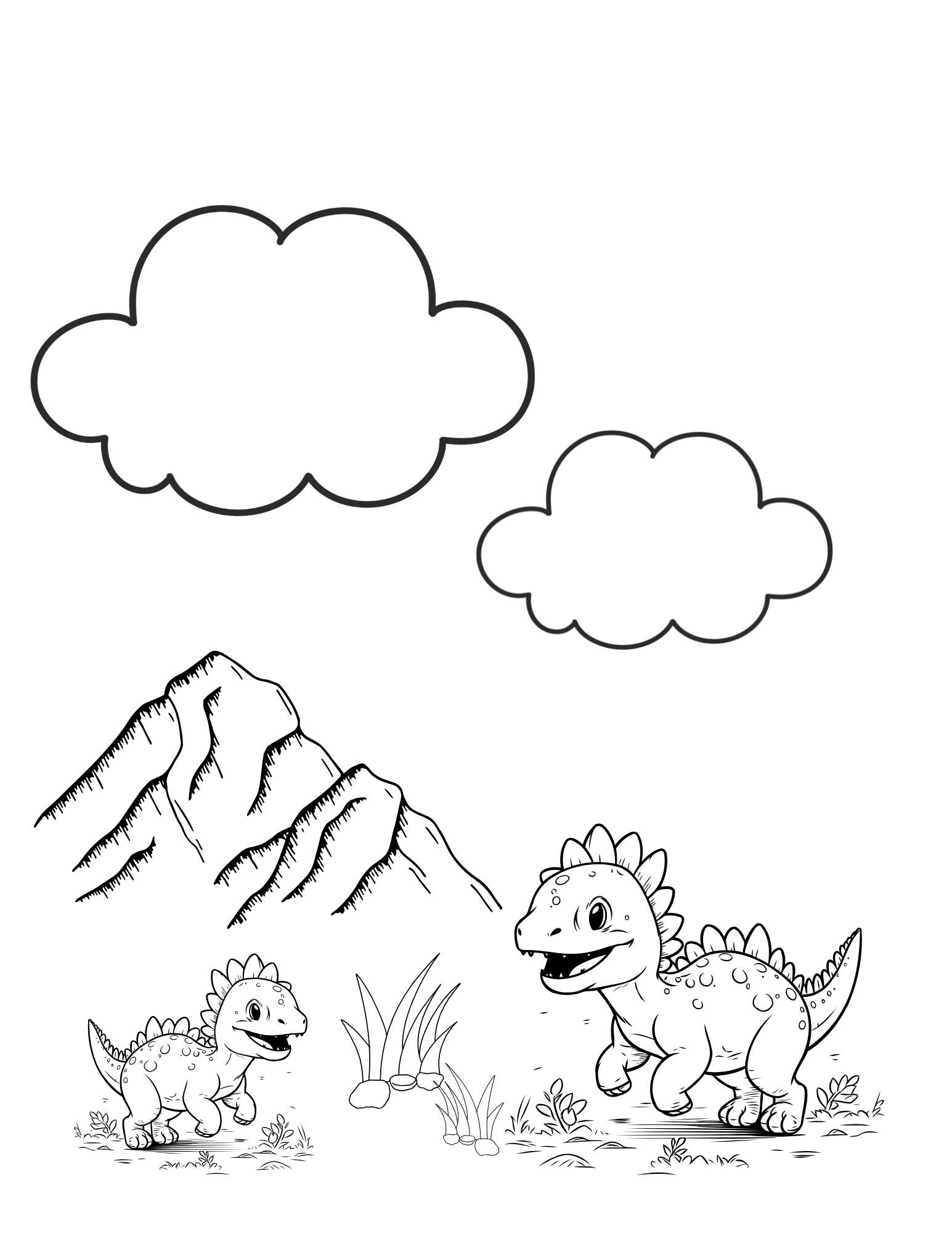 Libro de dinosaurio digital para colorear para niños de edades de 4-8