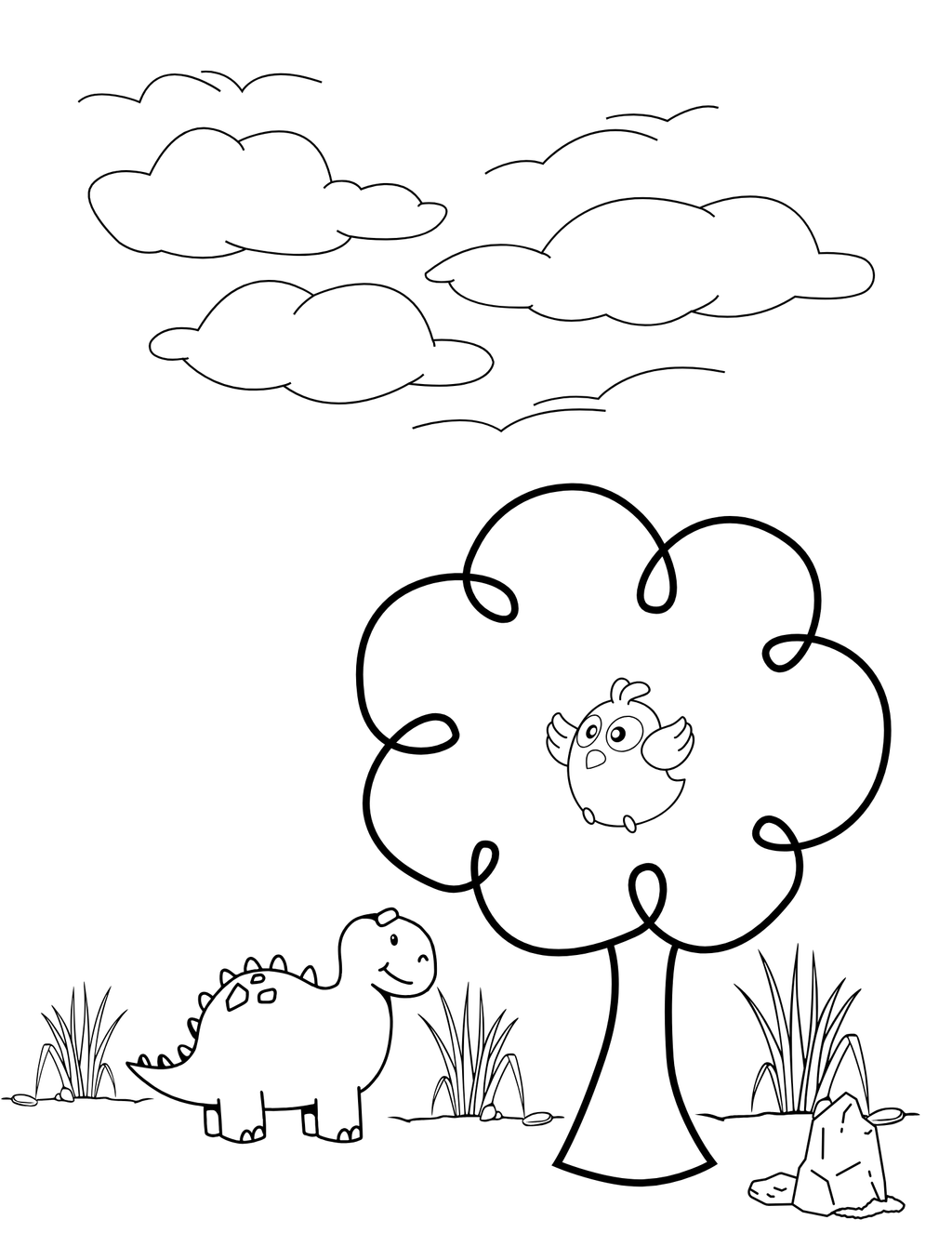 Libro de dinosaurio digital para colorear para niños de edades de 4-8