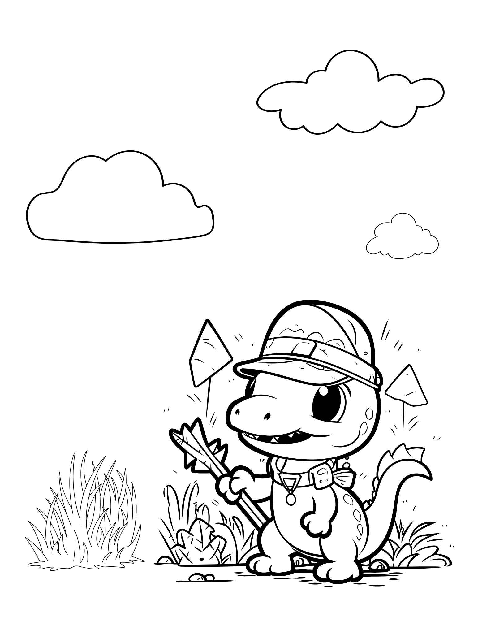 Libro de dinosaurio digital para colorear para niños de edades de 4-8